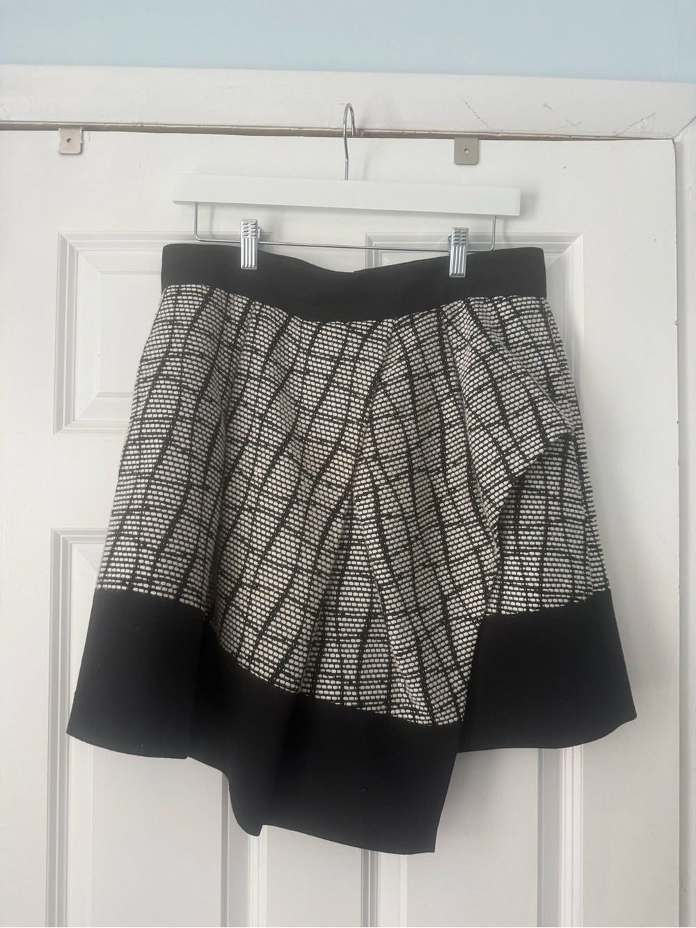 Black & White Textured A-Line Skirt